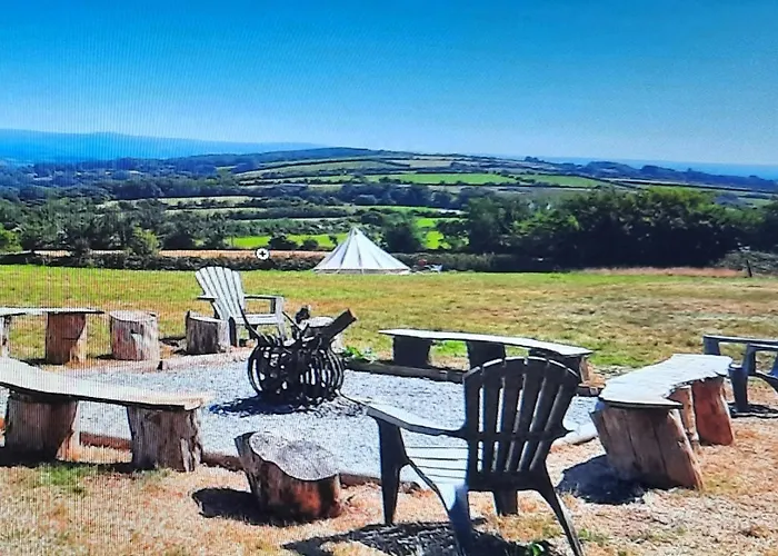 Summit Camping Kit Hill Cornwall Panoramic Views Grass Pitch From 15Pn Or Bella Bell Tent 75Pn