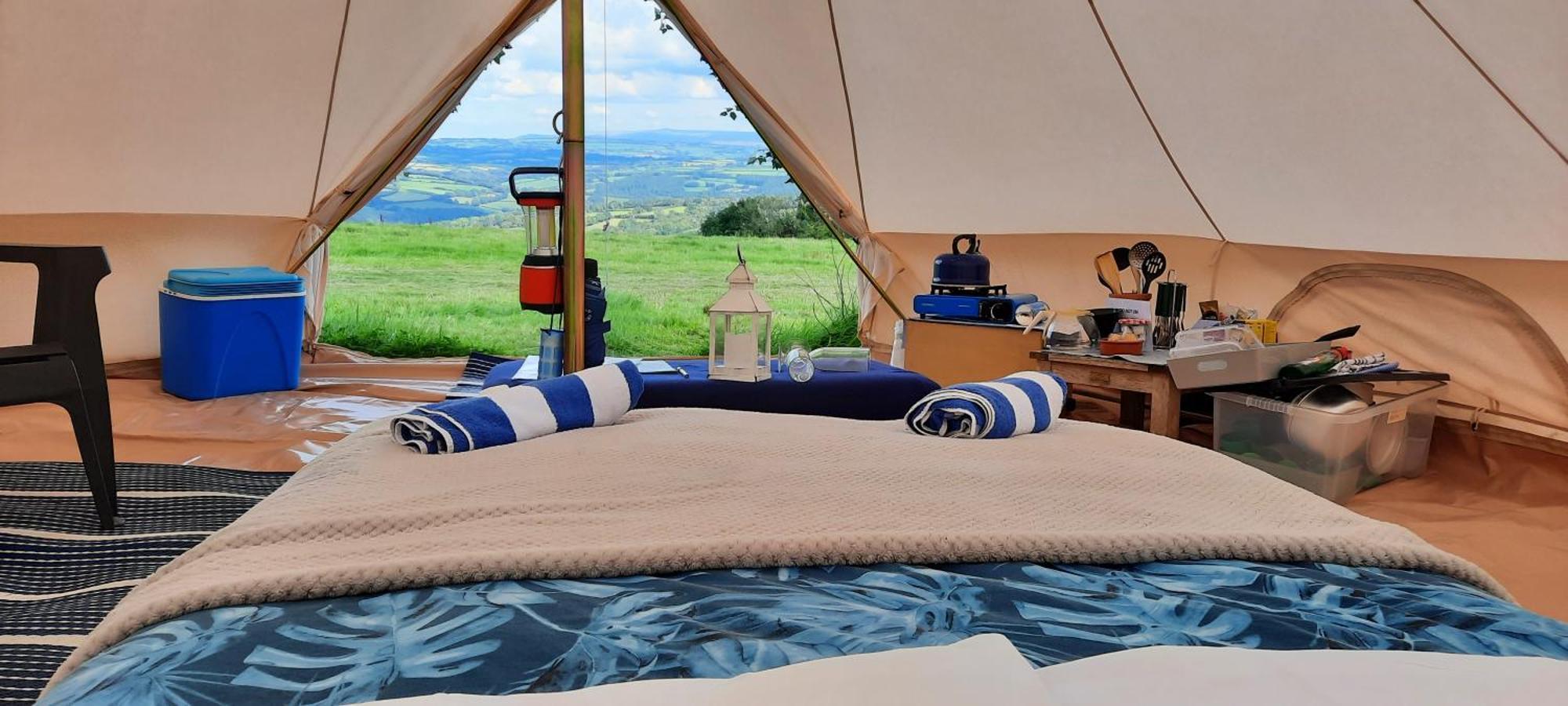 Summit Kit Hill Cornwall Panoramic Views Grass Pitch From 15pn Or Bella Bell Tent 75pn Campsite