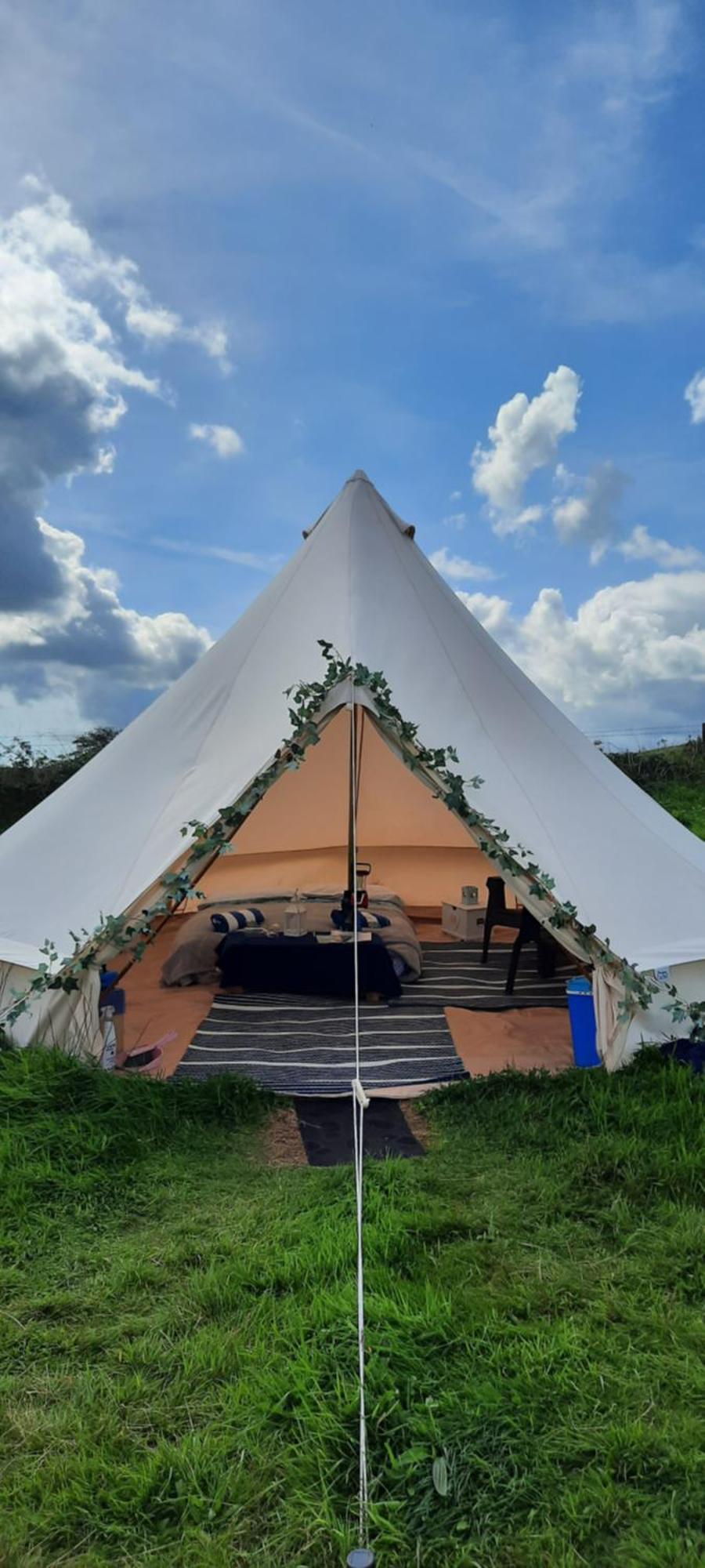 Summit Kit Hill Cornwall Panoramic Views Grass Pitch From 15pn Or Bella Bell Tent 75pn Callington